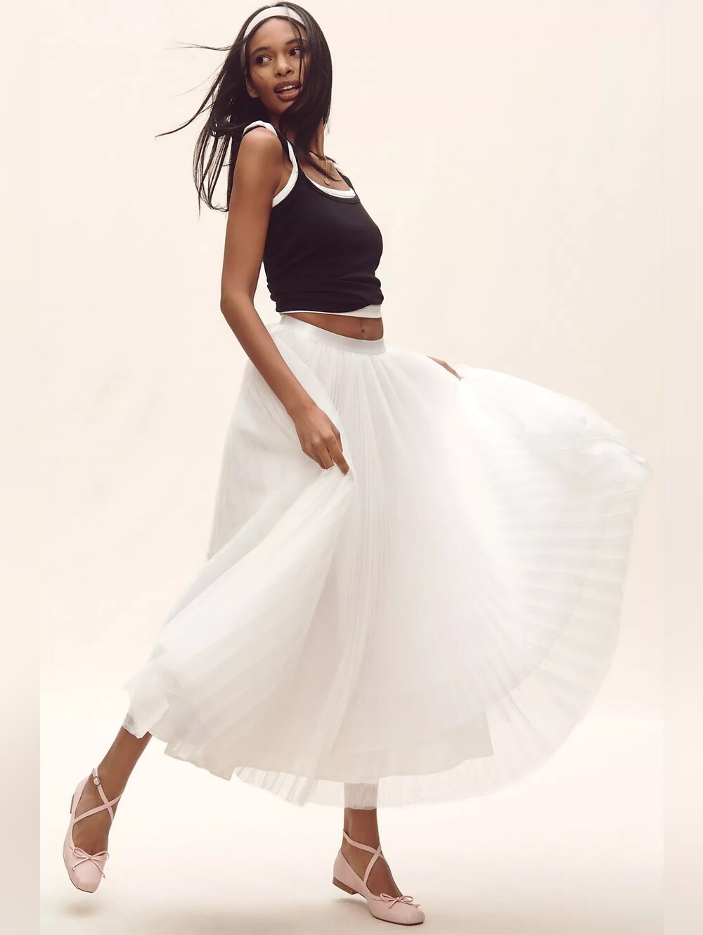 Anthropologie Hutch Pleated Tulle Midi Skirt NWT Medium